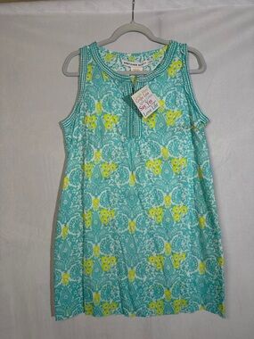 Gretchen Scott Flirt Dress NWT Size L Turquoise And Lime